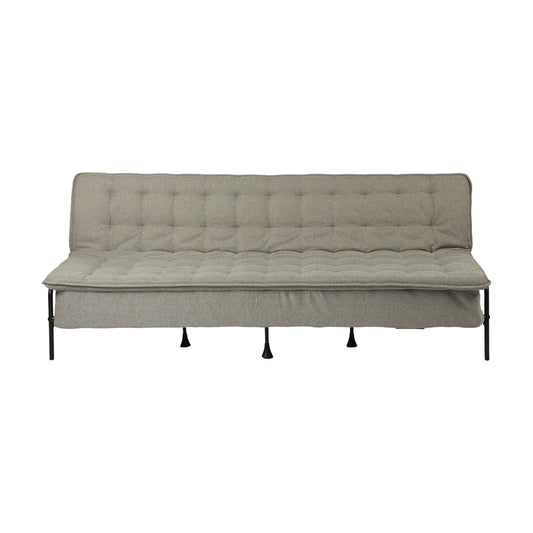 77" Gray Fabric Convertible Futon Sleeper Reclining Sofa