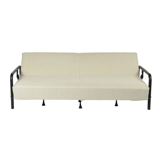79" Beige Fabric Convertible Futon Sleeper Reclining Sofa
