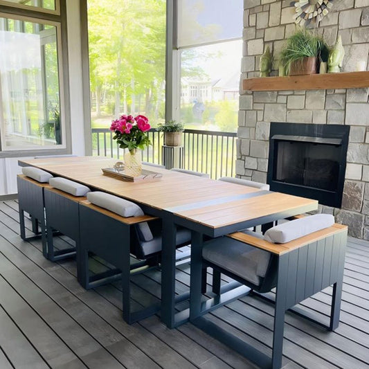 Nine Piece Dining Set with Eight Chairs
