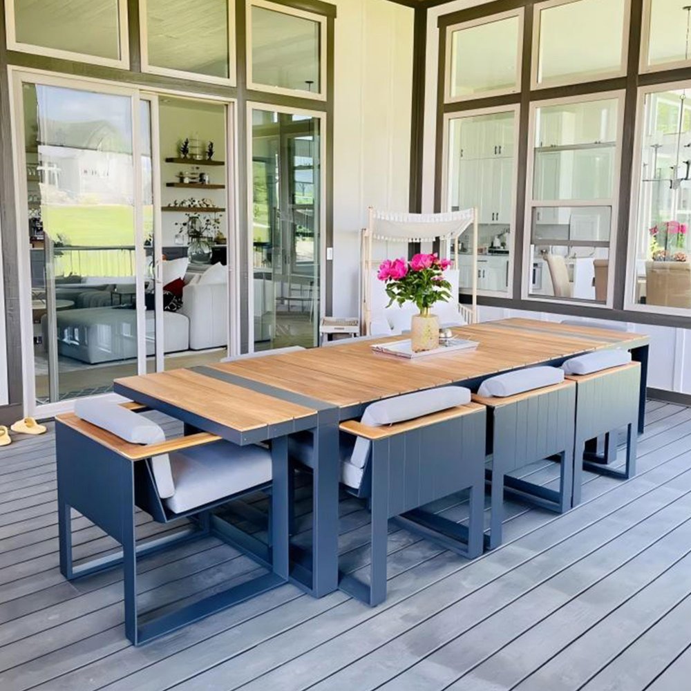 Nine Piece Dining Set with Eight Chairs