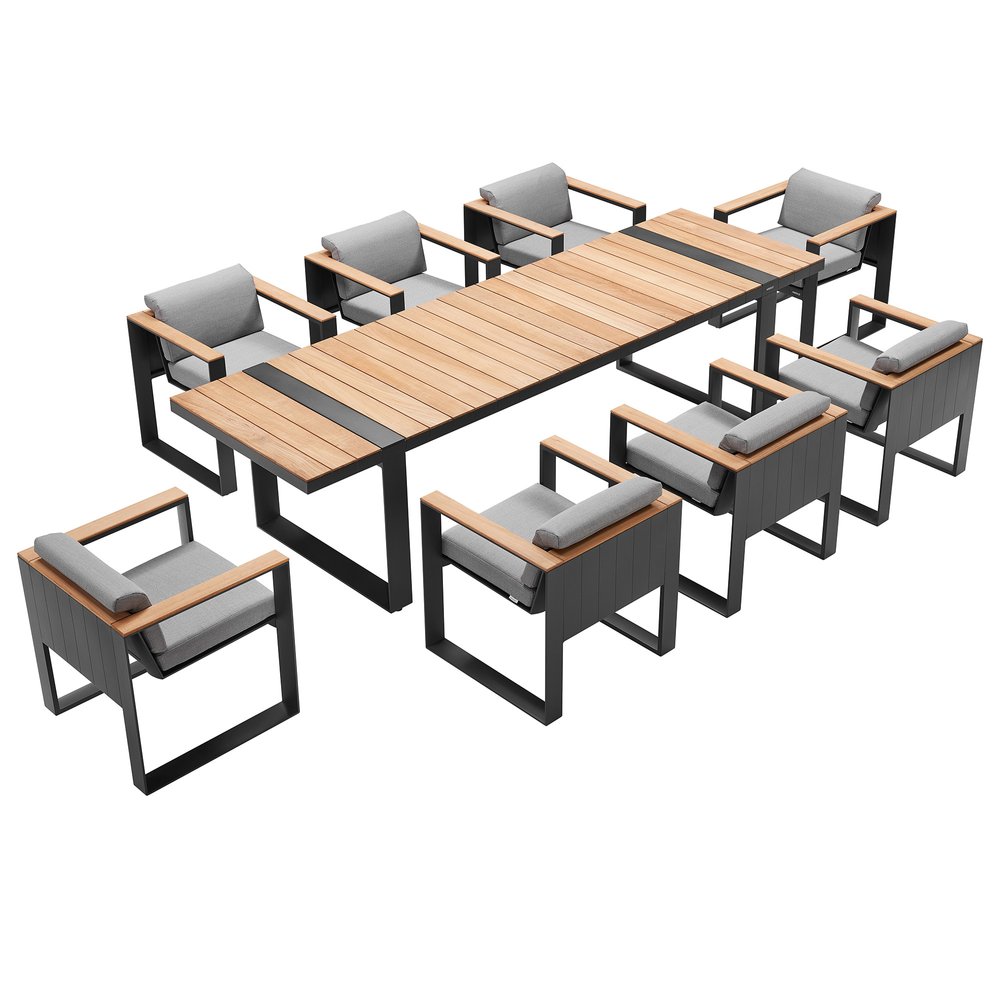 Nine Piece Dining Set with Eight Chairs