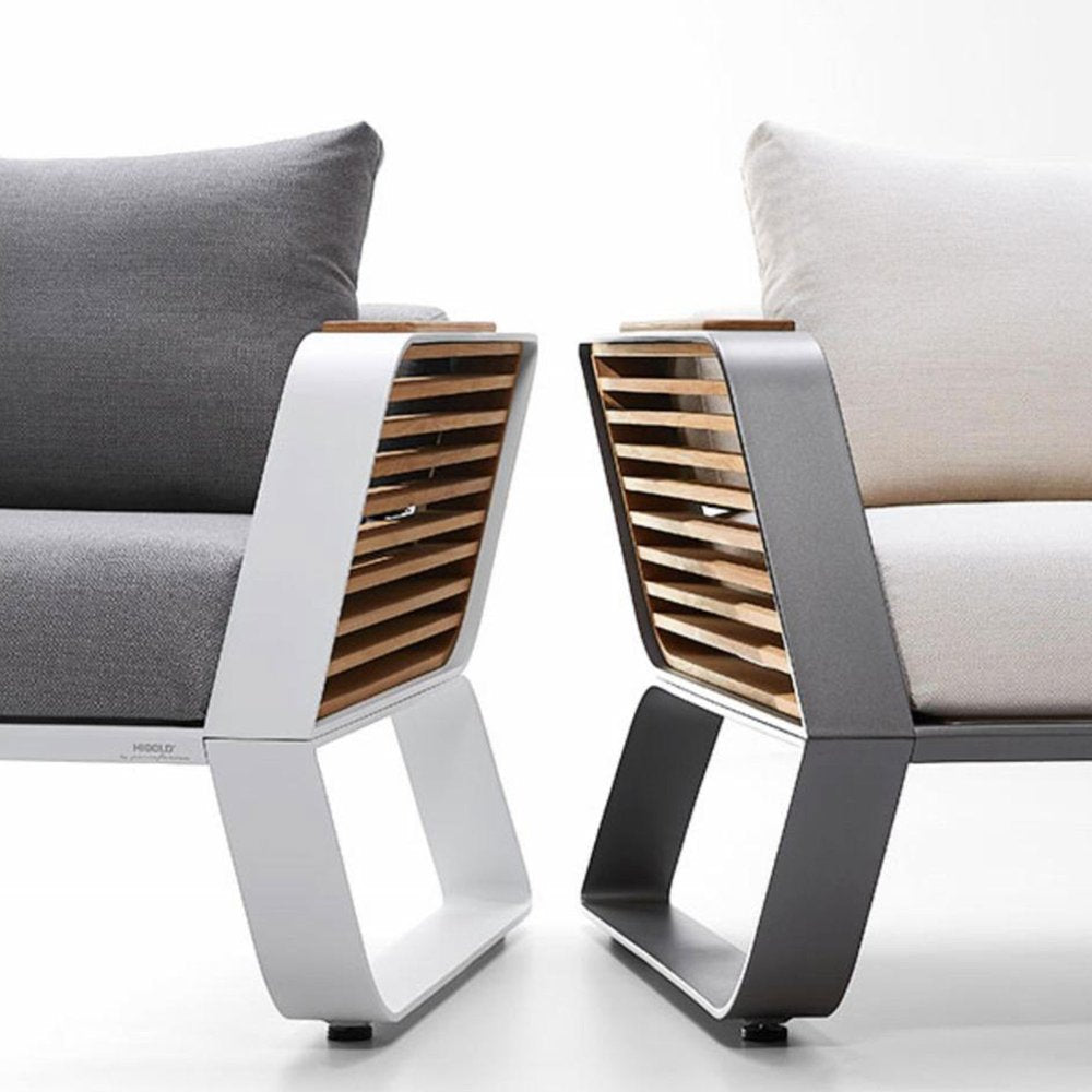 Four Piece White Metal Outdoor Patio Set With Table