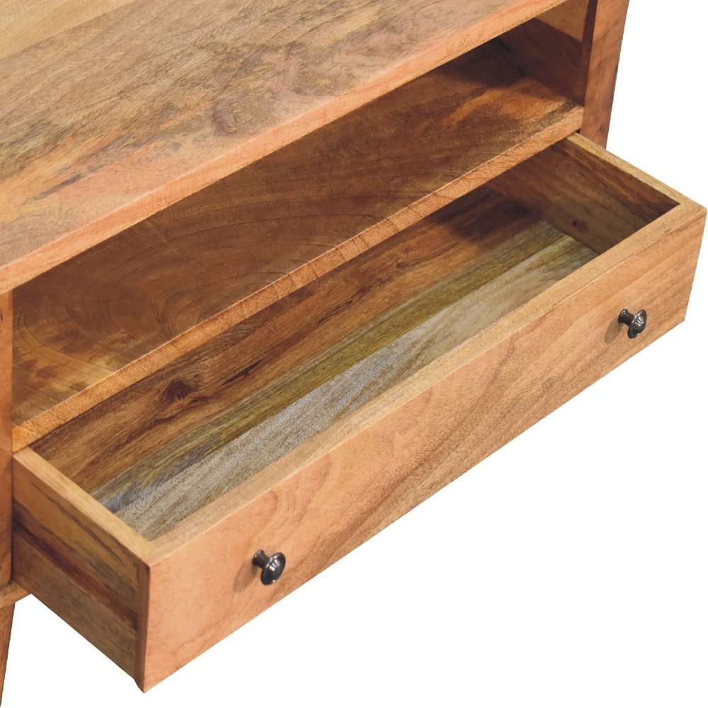 35" Brown Solid Wood Enclosed Storage Entertainment Center