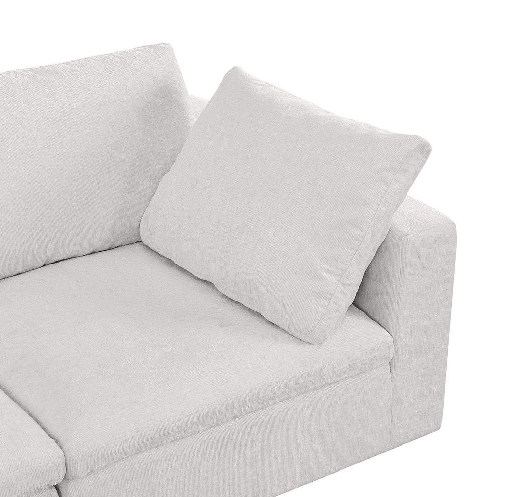 86" Pearl and Brown Italian Leather Loveseat