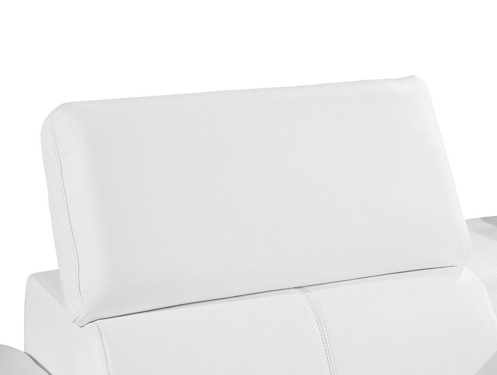 77" White and Black Italian Leather Power Reclining Loveseat