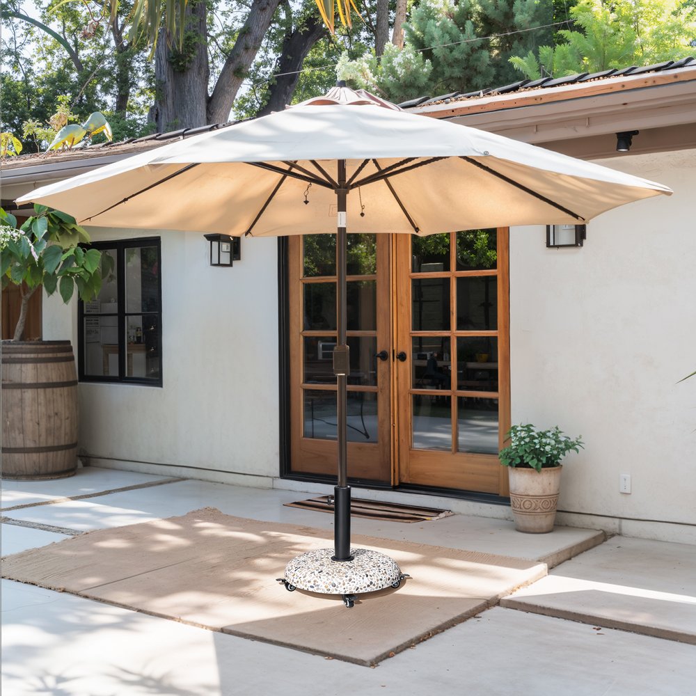 Stone Market Umbrella Steel In Ground Adjustable Umbrella Base