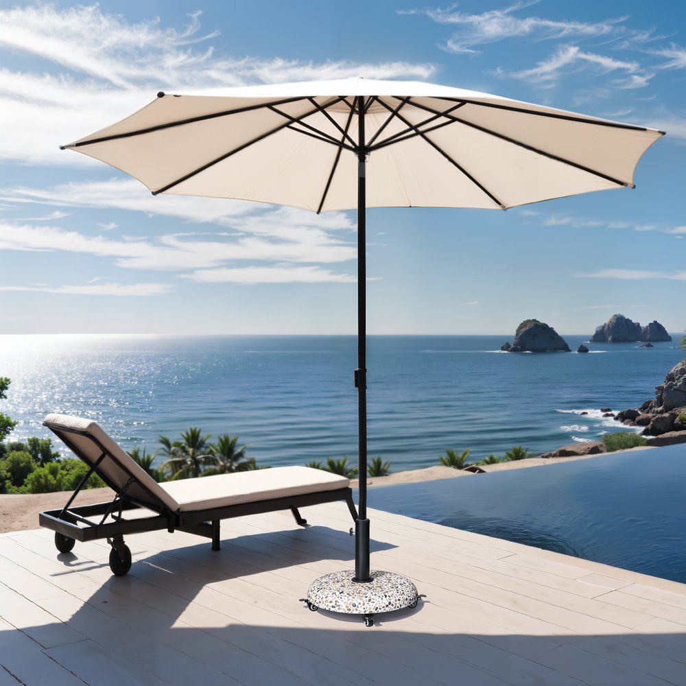 Stone Market Umbrella Steel In Ground Adjustable Umbrella Base