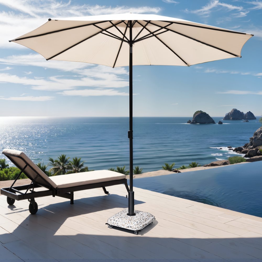 Stone Market Umbrella Steel In Ground Adjustable Umbrella Base