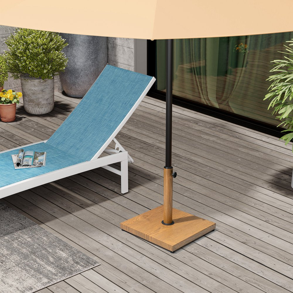 Brown Market Umbrella Fillable Steel In Ground Adjustable Umbrella Base