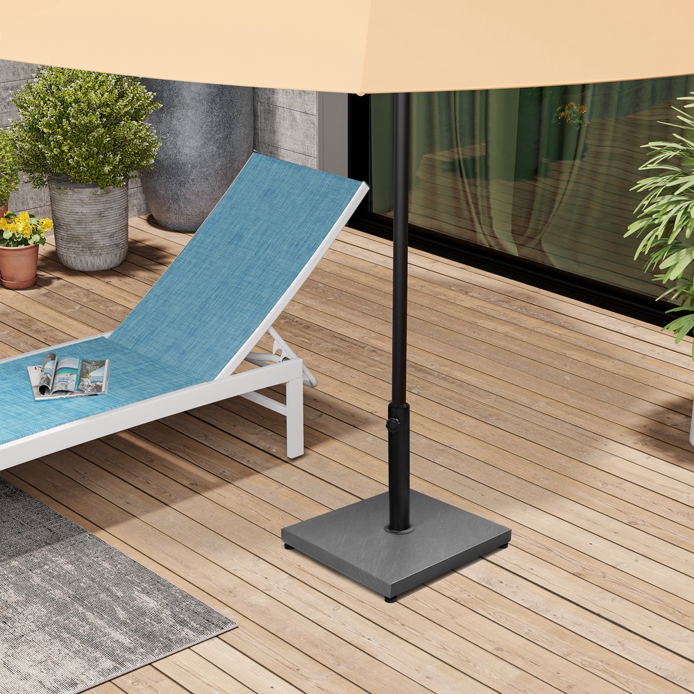 Gray Market Umbrella Fillable Steel In Ground Adjustable Umbrella Base