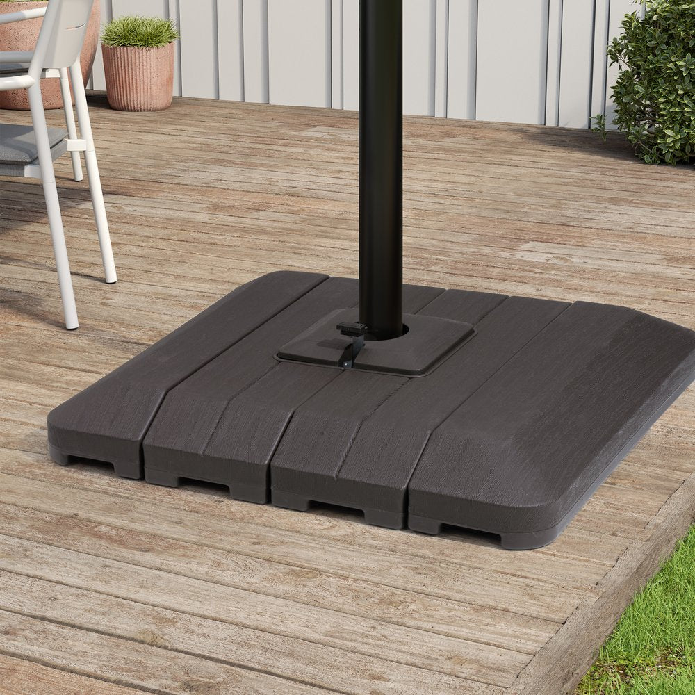 Brown Cantilever Umbrella Fillable Steel In Ground Umbrella Base