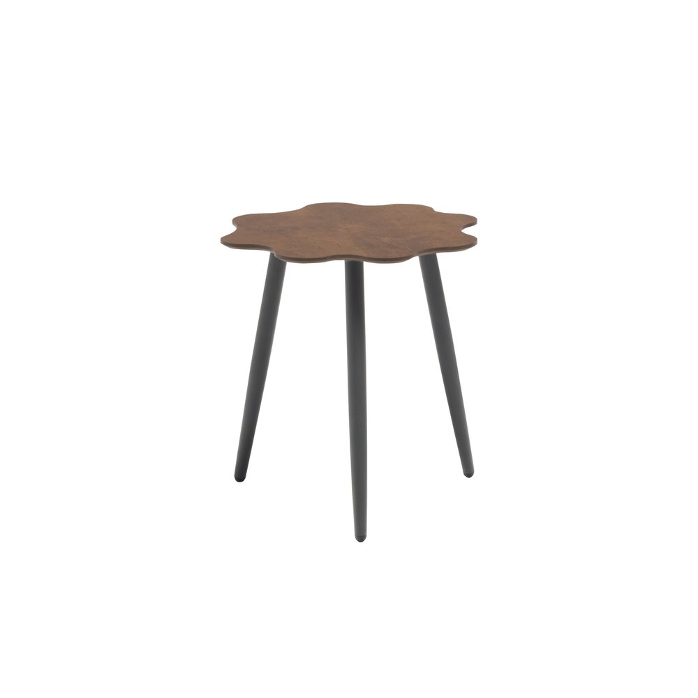 18" Brown and Dark Gray Wood and Aluminum Specialty Outdoor Side Table
