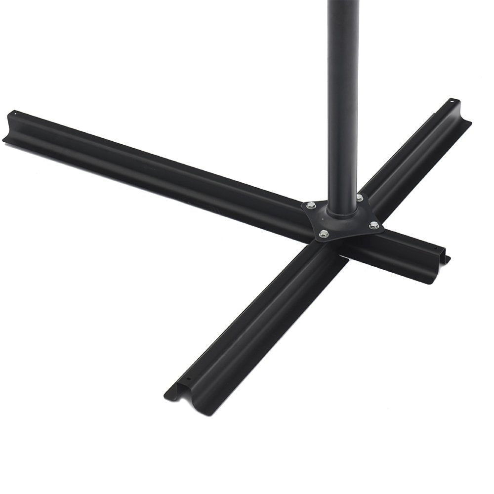 97" Gray Polyester Hexagonal Cantilever Patio Umbrella with Stand