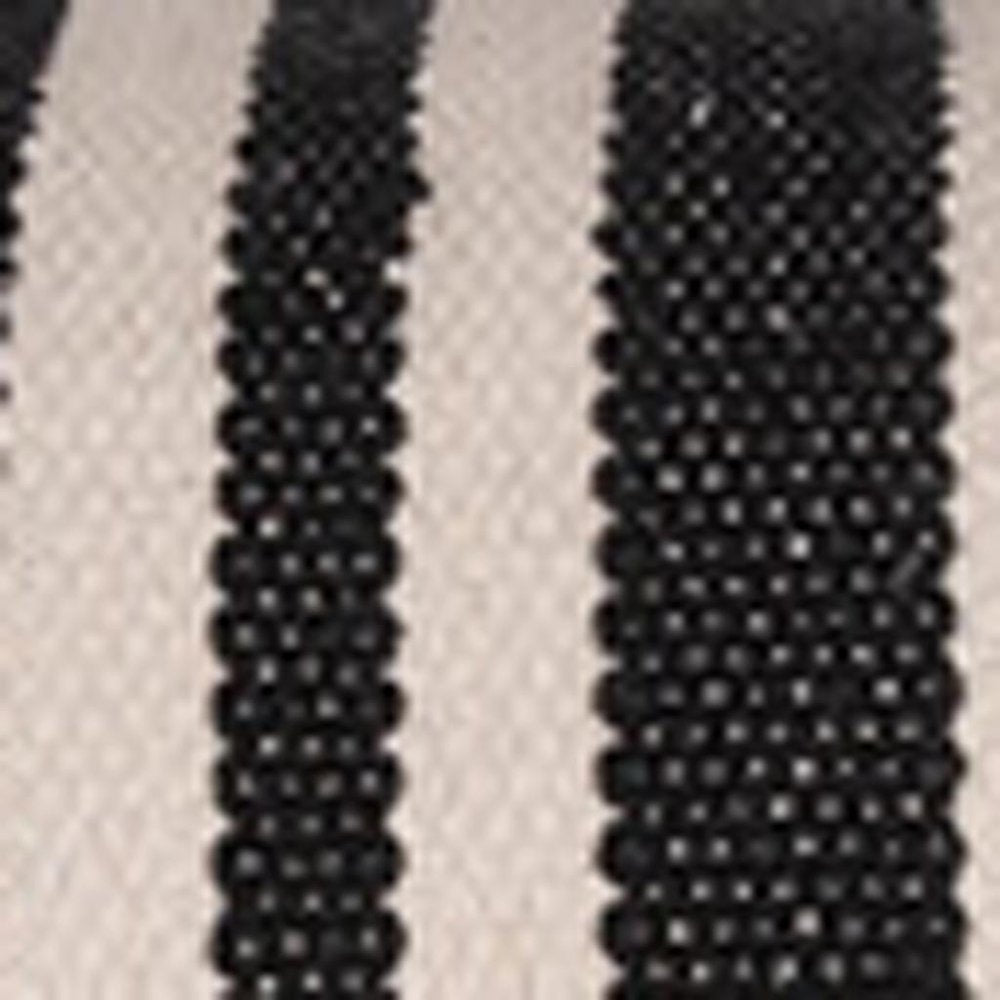 Set of Two White And Black Striped Cotton Throw Pillows with Texture