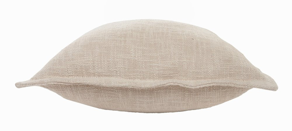 Set of Two Cream And Beige Cotton Throw Pillows