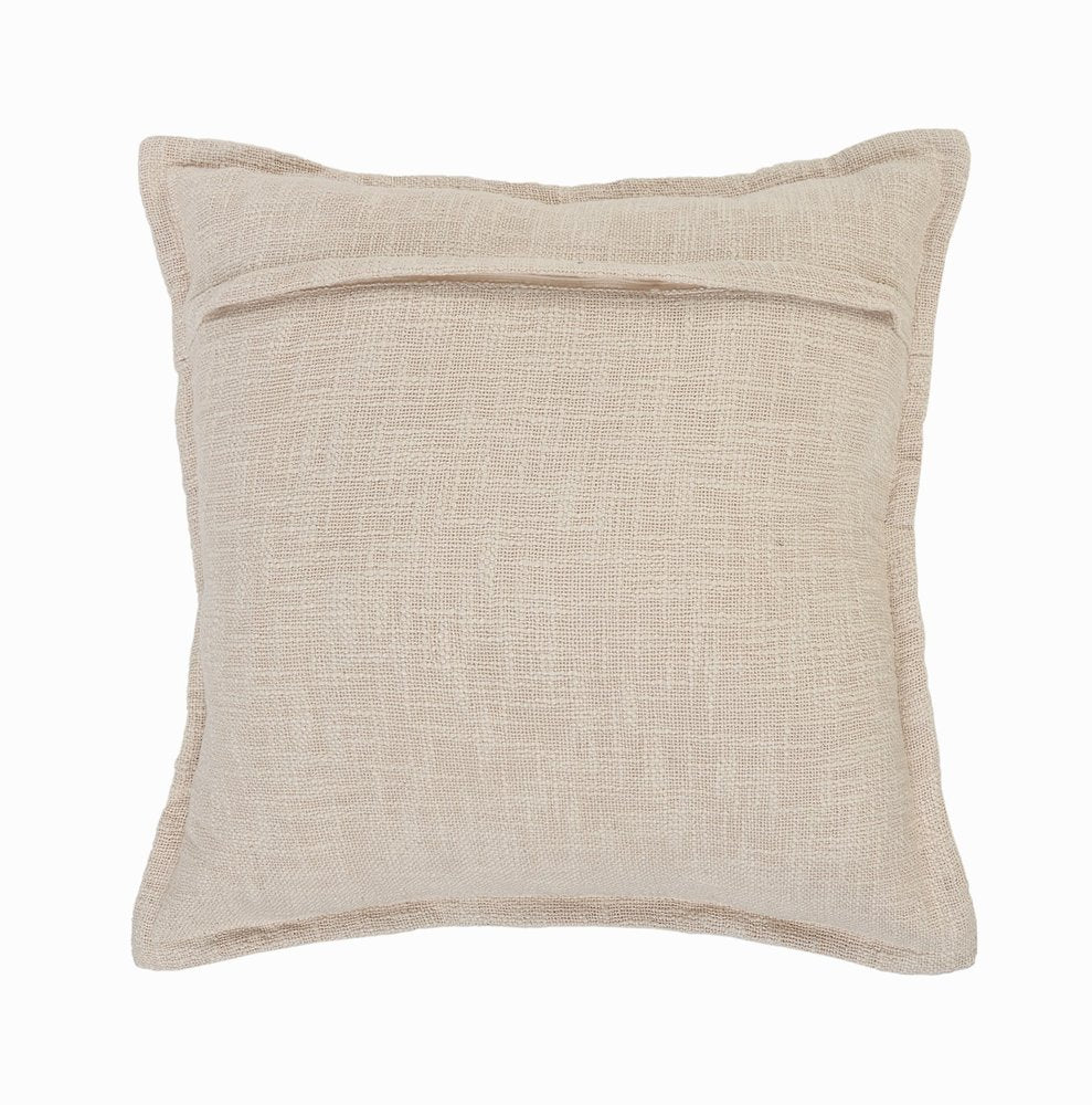 Set of Two Cream And Beige Cotton Throw Pillows