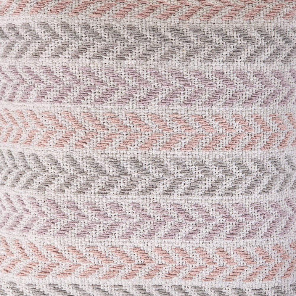 Set of Two Lilac And White Chevron Cotton Throw Pillows with Texture