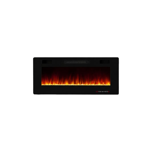 36" Black Metal Electric Fireplace