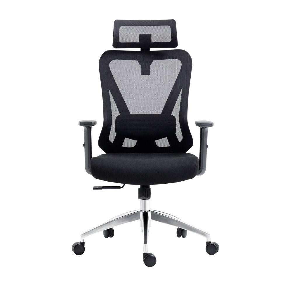 Black and Silver Adjustable Height Swivel Rolling Office Chair