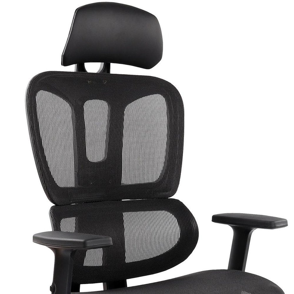 Black Adjustable Height Swivel Rolling Office Chair