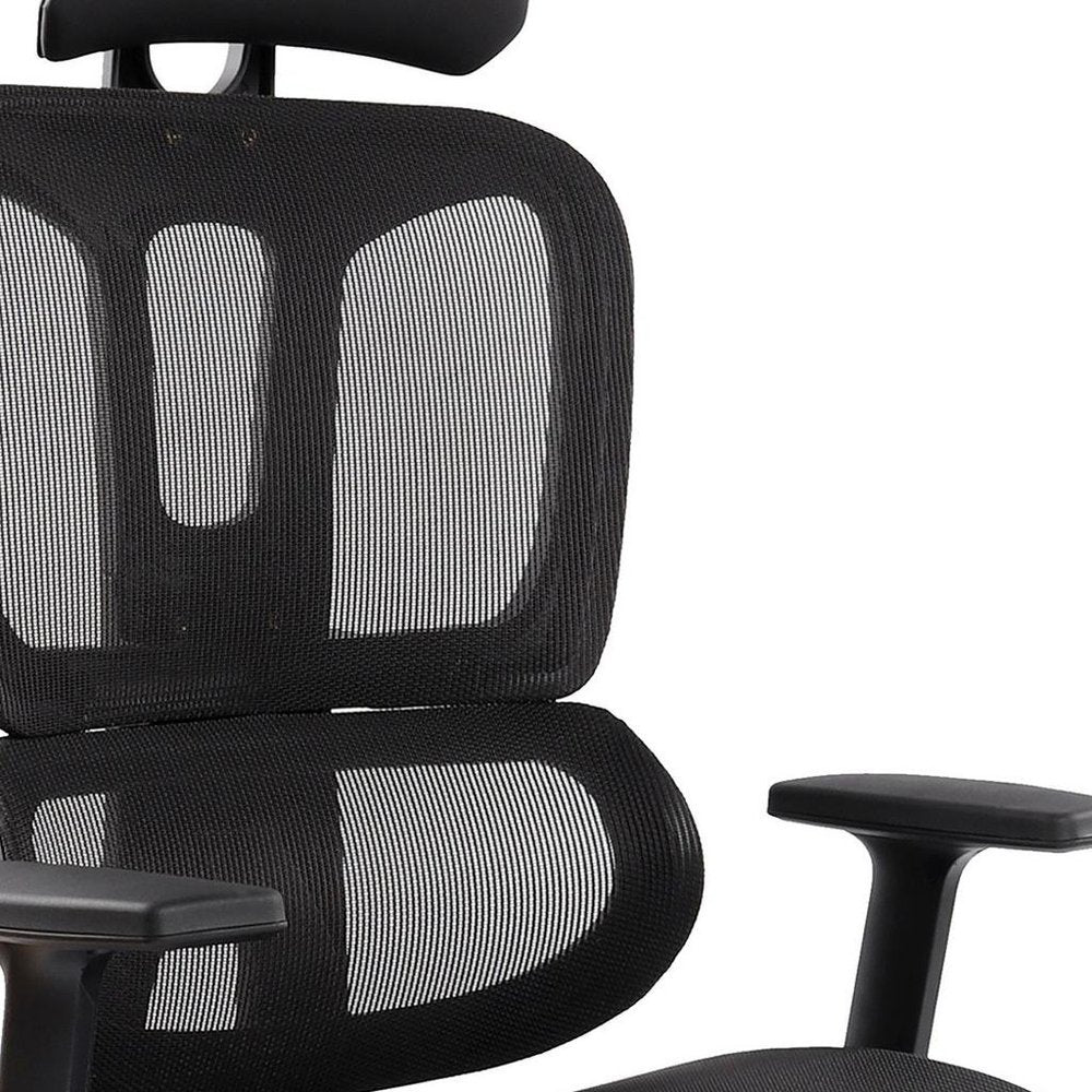 Black Adjustable Height Swivel Rolling Office Chair