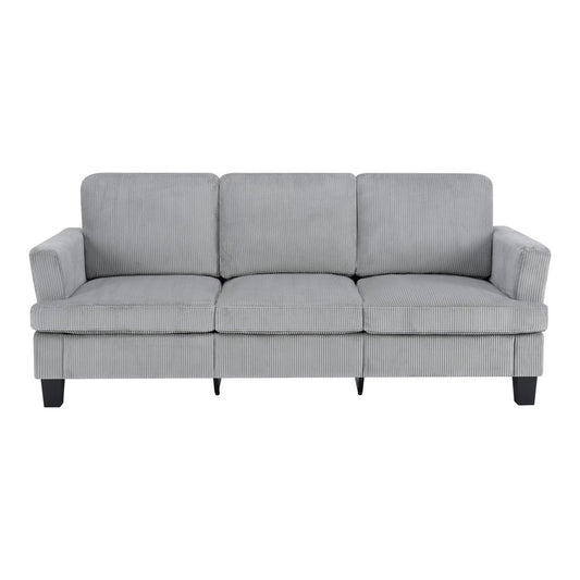 84" Gray Corduroy Sofa