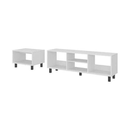 55" White Wood Fireplace Entertainment Center
