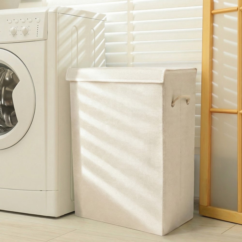9" Off White Wicker Free Standing Single Door Linen Cabinet