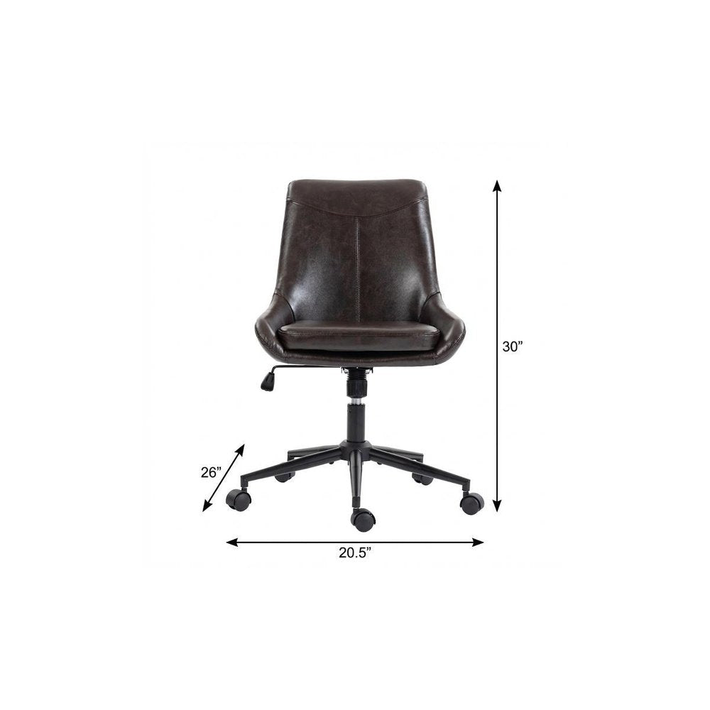 Black Adjustable Height Swivel Rolling Office Chair